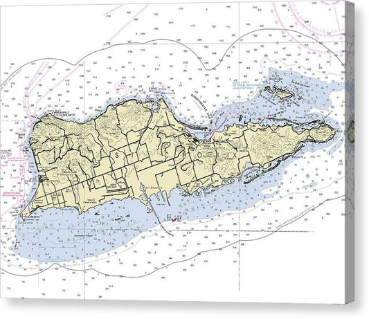 St Croix Virgin Islands Nautical Chart Canvas Print