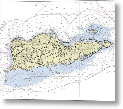 A beuatiful Metal Print of the St Croix Virgin Islands Nautical Chart - Metal Print by SeaKoast.  100% Guarenteed!