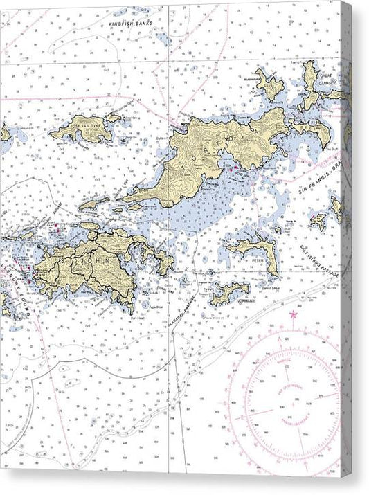 St John Tortola-Virgin Islands Nautical Chart Canvas Print