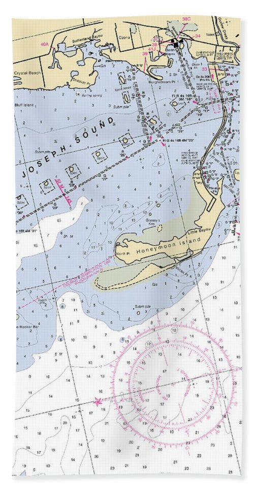 St Joseph Sound-florida Nautical Chart - Bath Towel
