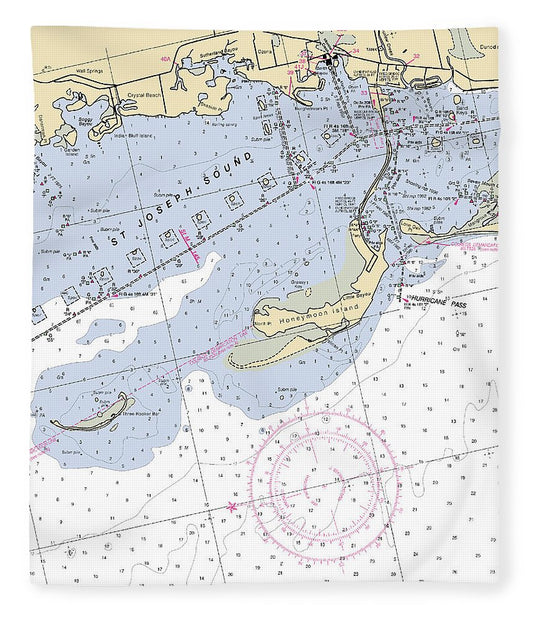 St Joseph Sound Florida Nautical Chart Blanket