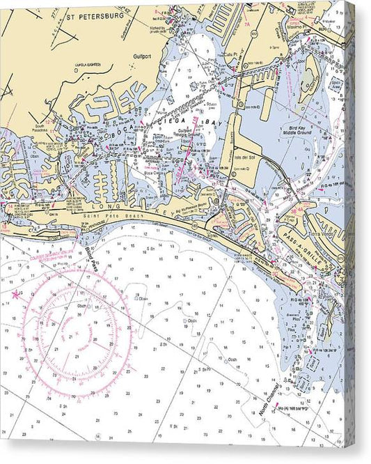 St Pete Beach-Florida Nautical Chart Canvas Print