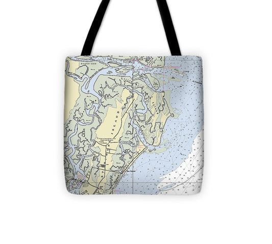 St Simons Island Georgia Nautical Chart Tote Bag