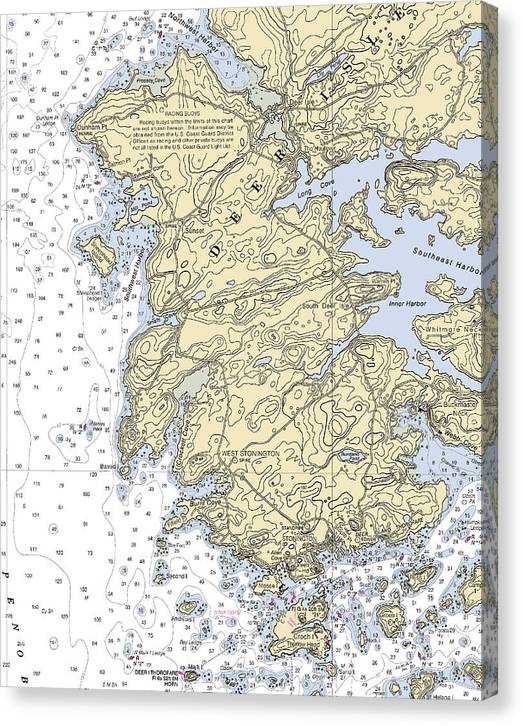 Stonington-Maine Nautical Chart Canvas Print