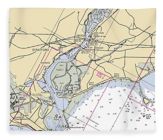 Stratford  Connecticut Nautical Chart _V2 Blanket