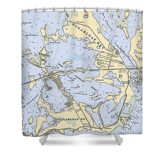 Sugarloaf Key Florida Nautical Chart Shower Curtain
