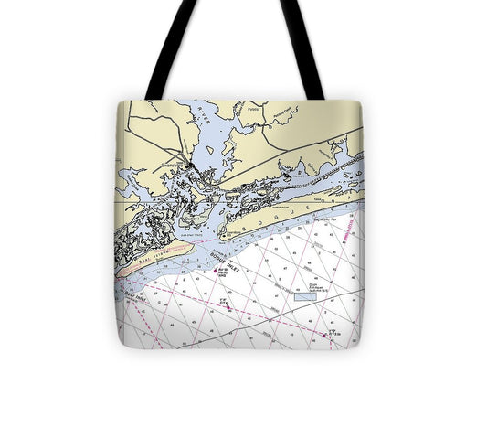 Swansboro North Carolina Nautical Chart Tote Bag