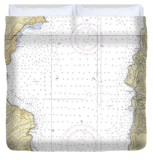 Tahoe  California Nautical Chart _V6 Duvet Cover
