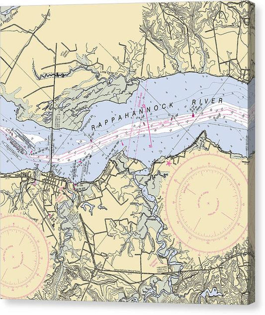 Tappahannock-Virginia Nautical Chart Canvas Print