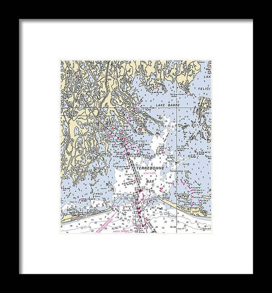 A beuatiful Framed Print of the Terrebonne Bay-Louisiana Nautical Chart by SeaKoast