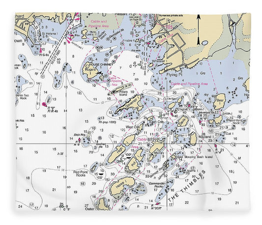 Thimble Islands  Connecticut Nautical Chart _V2 Blanket