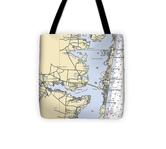 Toms River  New Jersey Nautical Chart _V4 Tote Bag