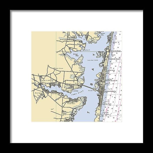 A beuatiful Framed Print of the Toms River -New Jersey Nautical Chart _V4 by SeaKoast