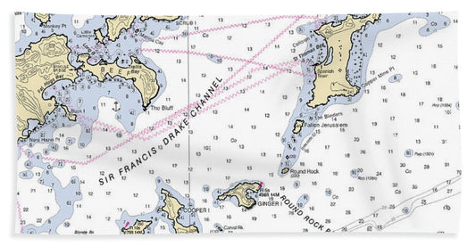 Tortola Virgin Gorda-virgin Islands Nautical Chart - Bath Towel