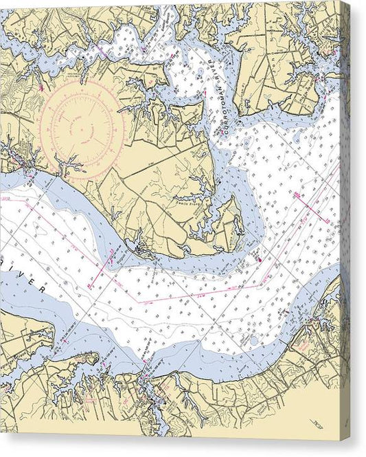 Towles Point-Virginia Nautical Chart Canvas Print