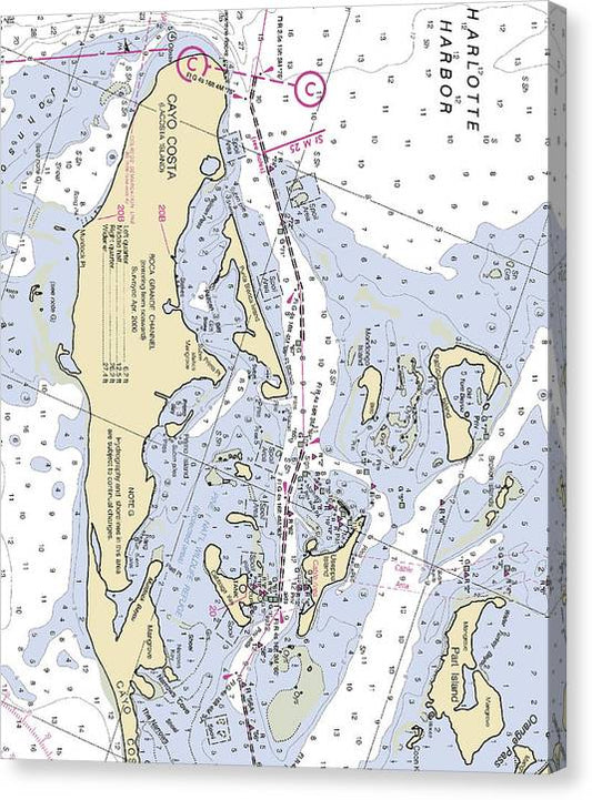 Useppa Island-Florida Nautical Chart Canvas Print