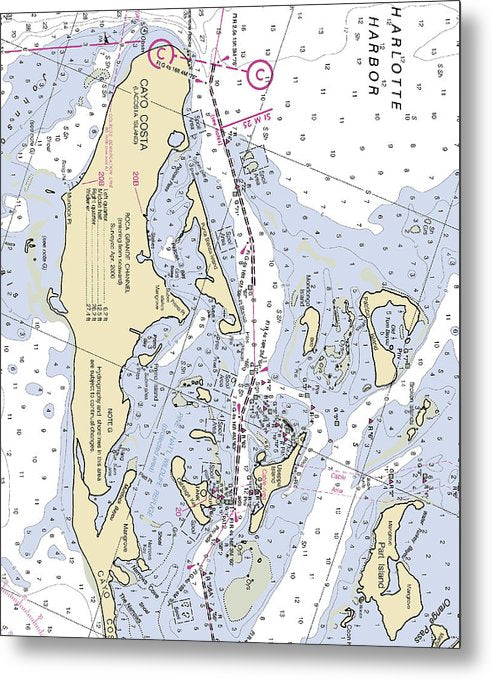 A beuatiful Metal Print of the Useppa Island-Florida Nautical Chart - Metal Print by SeaKoast.  100% Guarenteed!