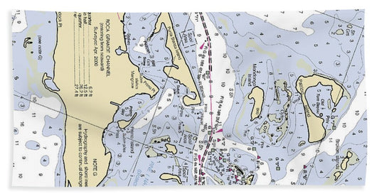 Useppa Island-florida Nautical Chart - Beach Towel