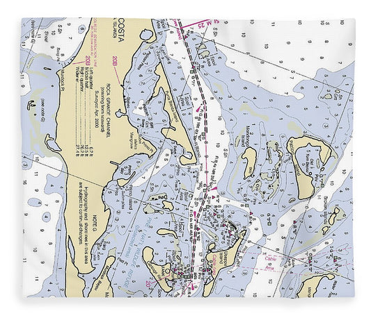 Useppa Island Florida Nautical Chart Blanket