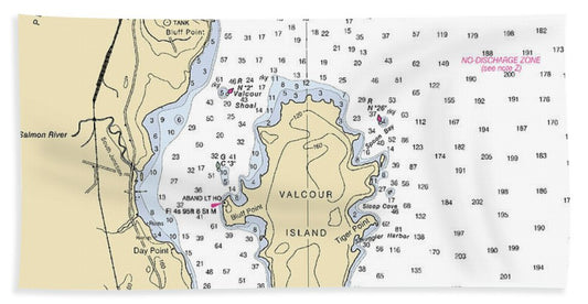 Valcour Island-lake Champlain  Nautical Chart - Bath Towel