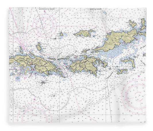 Virgin Islands Nautical Chart Blanket