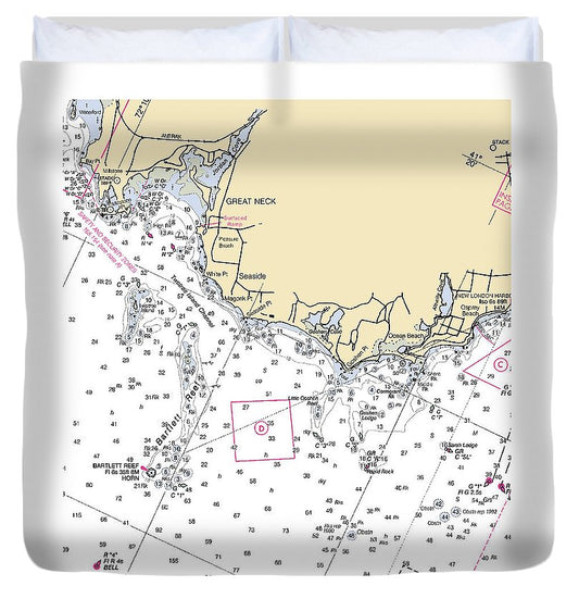 Waterford Connecticut Nautical Chart Duvet Cover