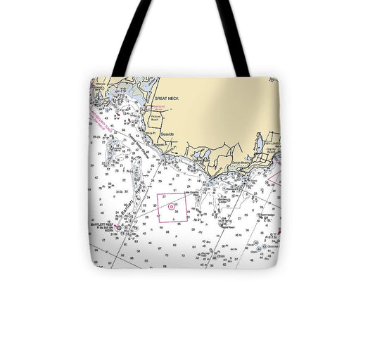 Waterford Connecticut Nautical Chart Tote Bag