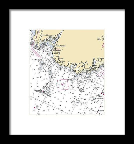 A beuatiful Framed Print of the Waterford-Connecticut Nautical Chart by SeaKoast