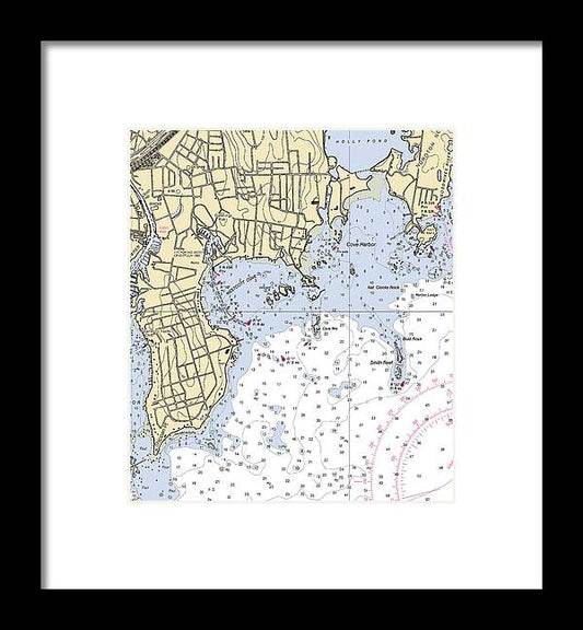 Wescott-connecticut Nautical Chart - Framed Print