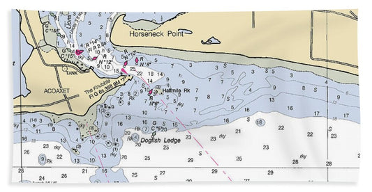 Westport Harbor-massachusetts Nautical Chart - Beach Towel