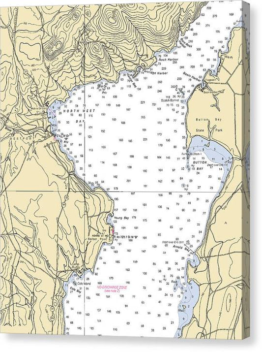 Westport-Lake Champlain  Nautical Chart Canvas Print