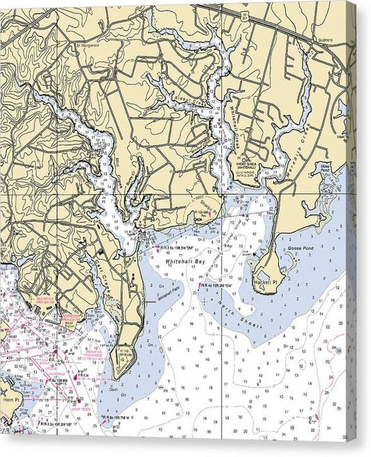 Whitehall Bay-Maryland Nautical Chart Canvas Print