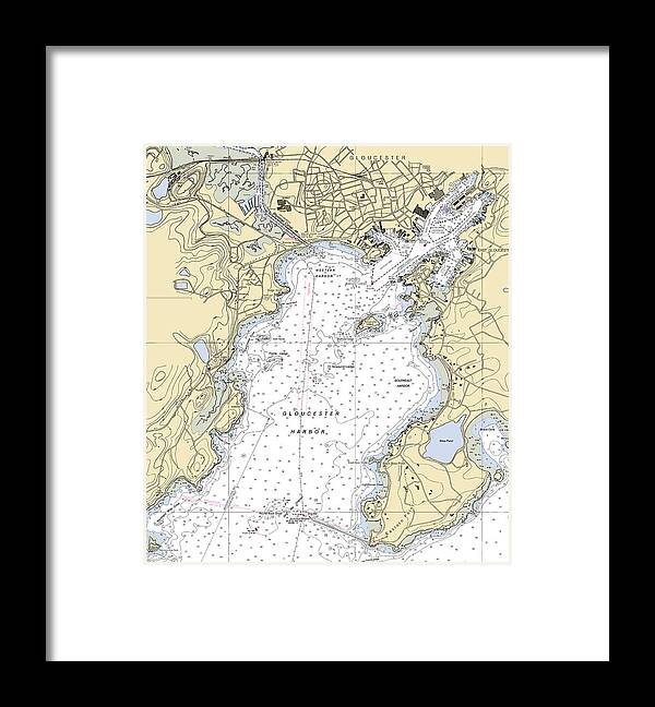 Gloucester-massachusetts Nautical Chart 1 - Framed Print