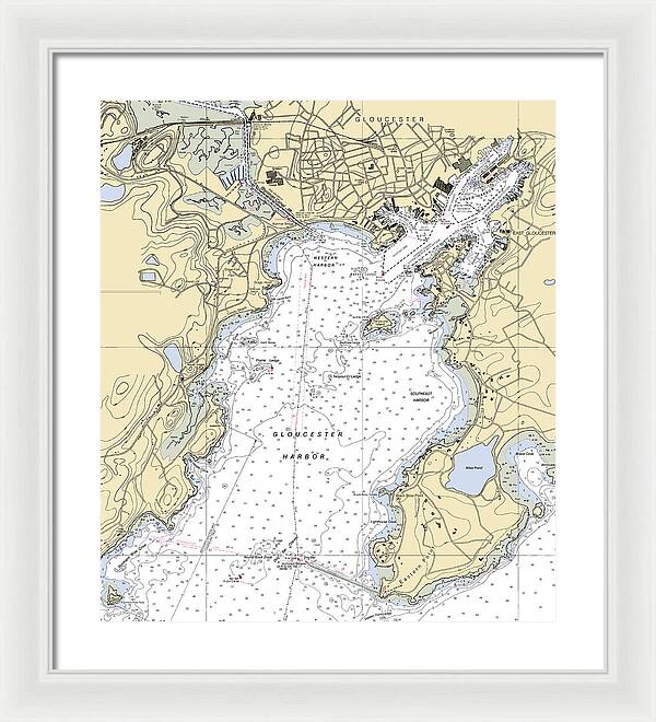 Gloucester-massachusetts Nautical Chart 1 - Framed Print