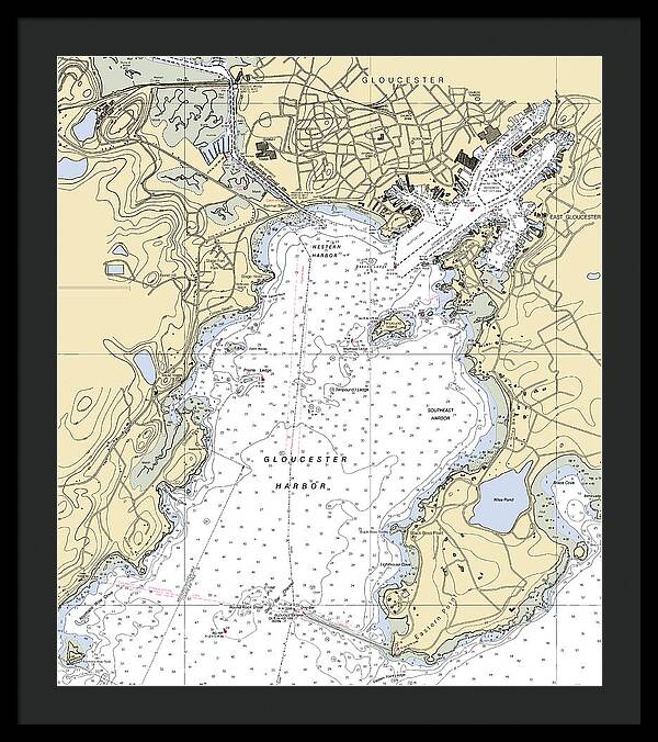 Gloucester-massachusetts Nautical Chart 1 - Framed Print