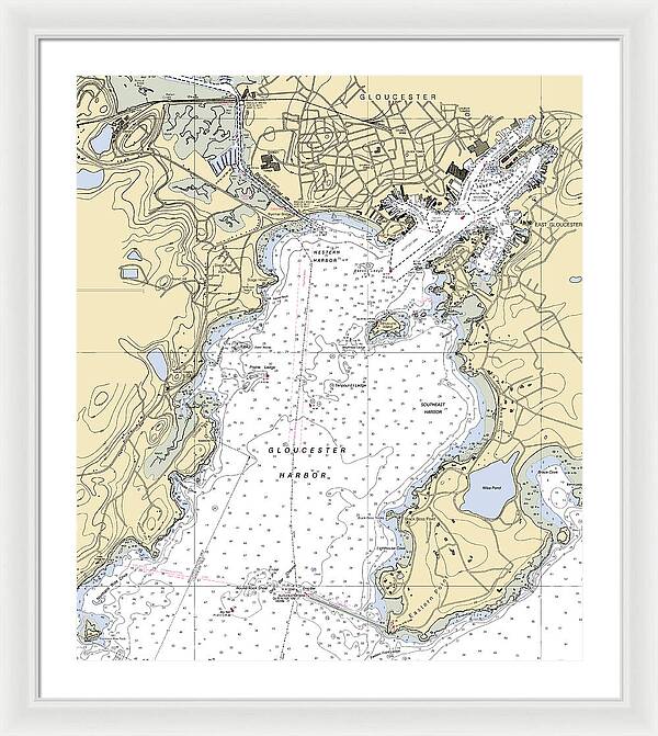 Gloucester-massachusetts Nautical Chart 1 - Framed Print