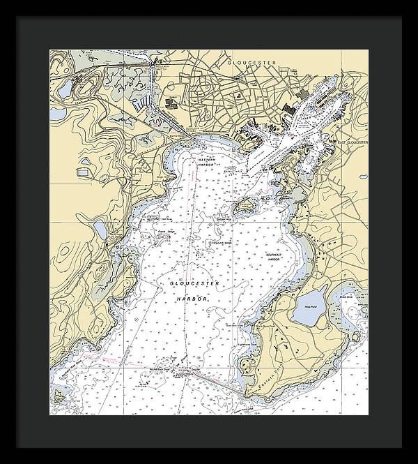 Gloucester-massachusetts Nautical Chart 1 - Framed Print