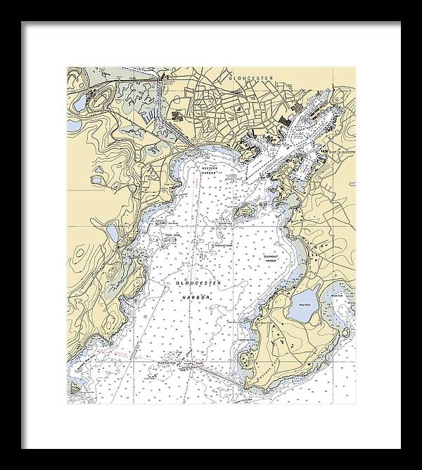 Gloucester-massachusetts Nautical Chart 1 - Framed Print