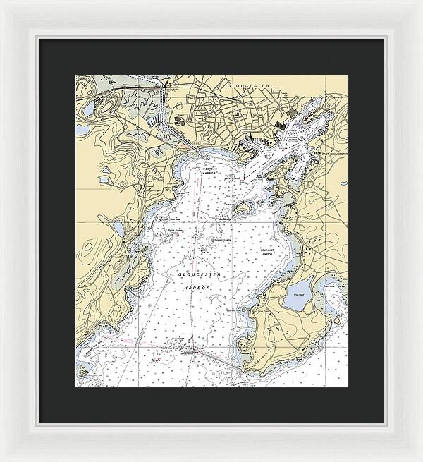 Gloucester-massachusetts Nautical Chart 1 - Framed Print