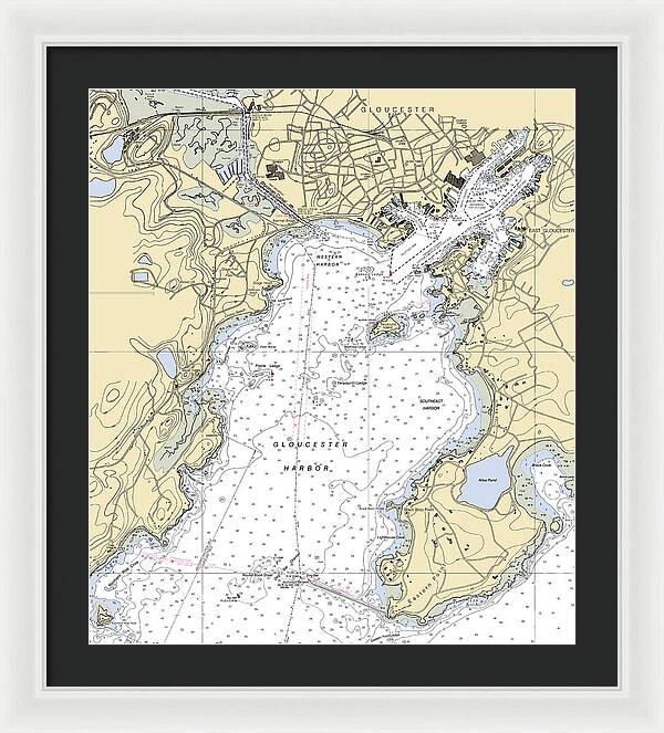 Gloucester-massachusetts Nautical Chart 1 - Framed Print