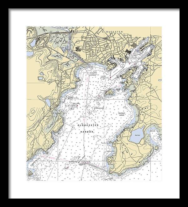 Gloucester-massachusetts Nautical Chart 1 - Framed Print