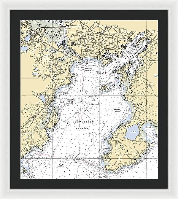 Gloucester-massachusetts Nautical Chart 1 - Framed Print