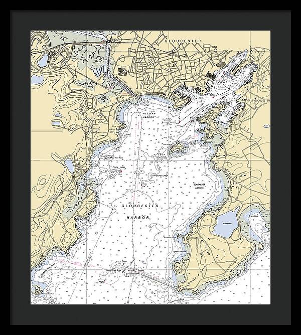 Gloucester-massachusetts Nautical Chart 1 - Framed Print