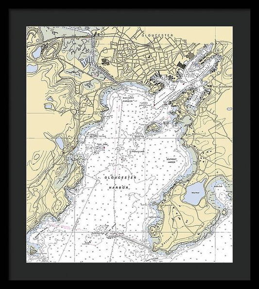 Gloucester-massachusetts Nautical Chart 1 - Framed Print