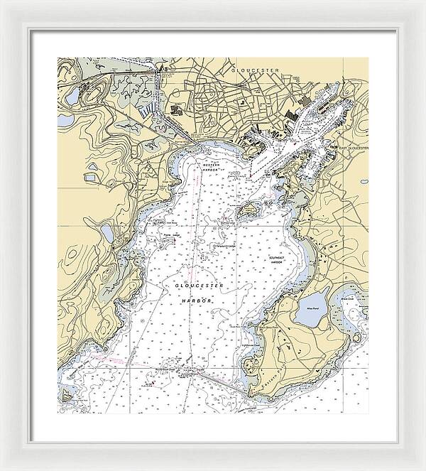 Gloucester-massachusetts Nautical Chart 1 - Framed Print