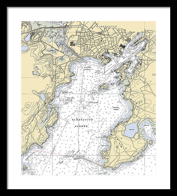 Gloucester-massachusetts Nautical Chart 1 - Framed Print