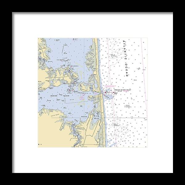 Indian River Inlet-delaware Nautical Chart 1 - Framed Print