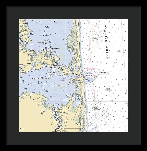 Indian River Inlet-delaware Nautical Chart 1 - Framed Print