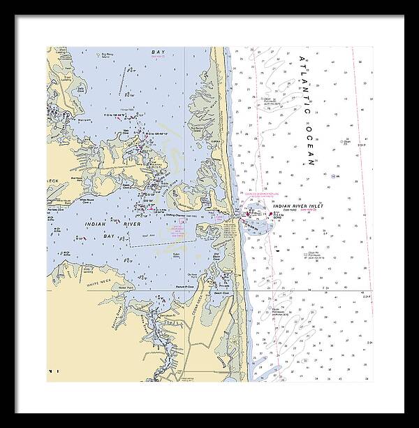 Indian River Inlet-delaware Nautical Chart 1 - Framed Print