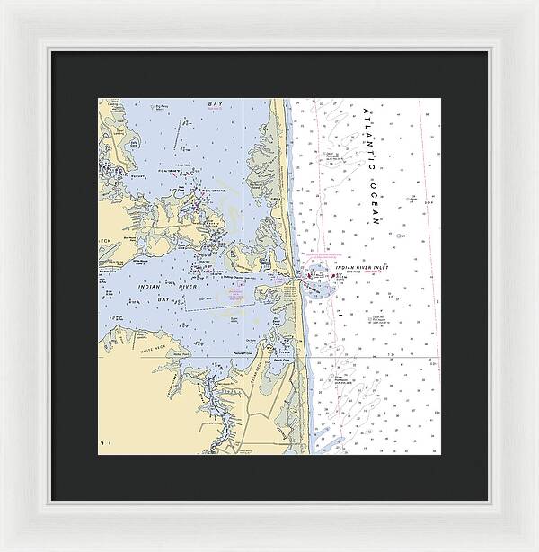 Indian River Inlet-delaware Nautical Chart 1 - Framed Print